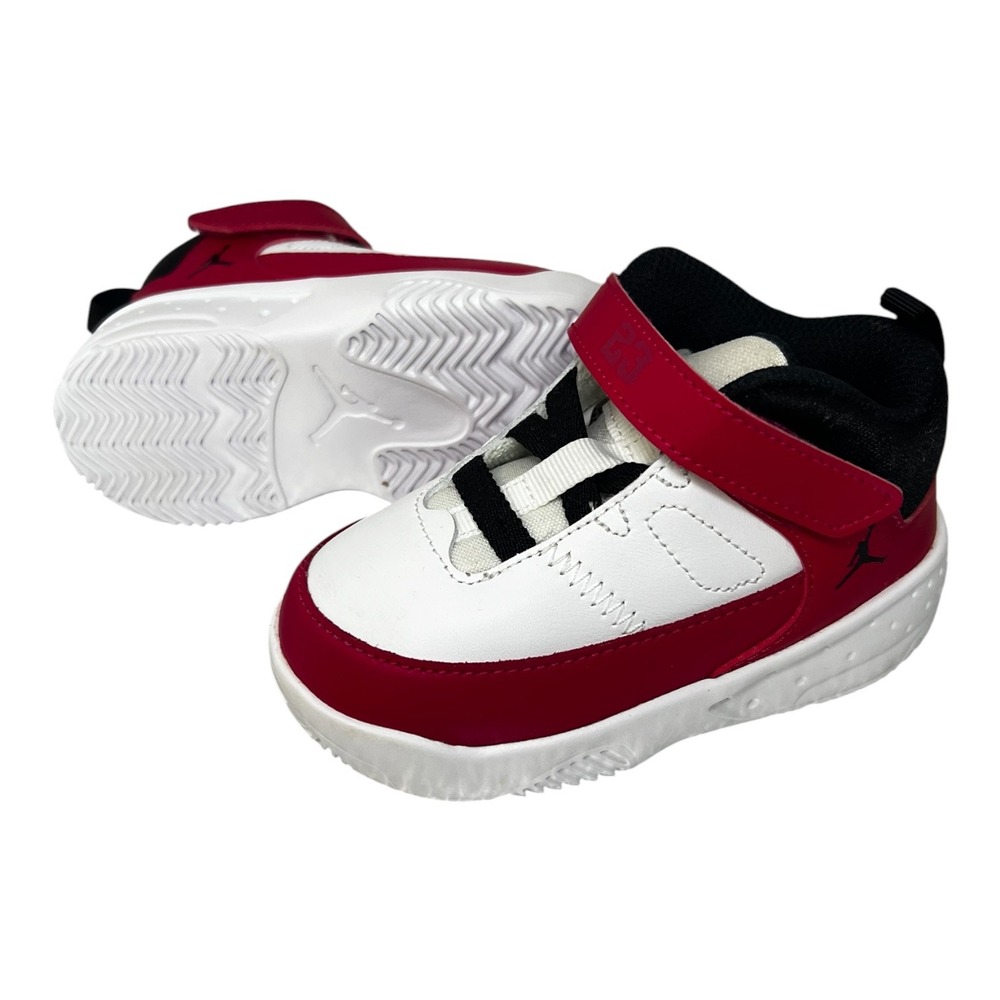 Jordan Max Aura 3 TD Toddler Shoes White Red Black DA8023-106 Size 7C - Picture 4 of 7